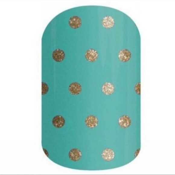 Jamberry Icy Teal Polka Full Sheet Nail Wraps 4Z59 - Picture 1 of 9